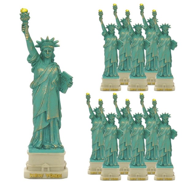 City-Souvenirs (12 Pack) New York City Party Supplies, 4" Statue of Liberty Statues Replica Gifts with Copper Tint; Statue of Liberty Souvenir Figurines from New York