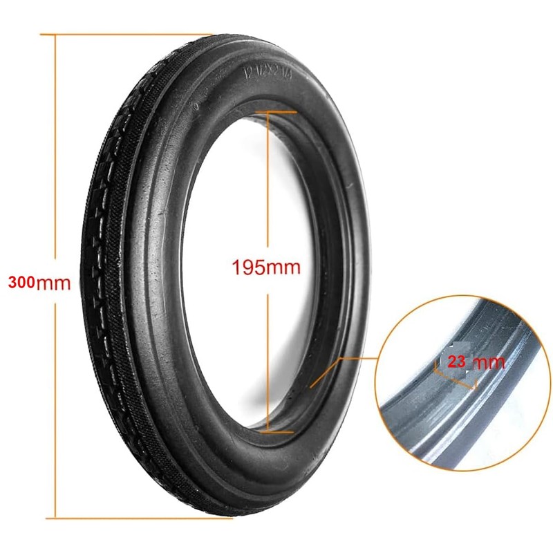 CATAZER 12 Inches Solid Tire for Kid Bike Folding Bicycle