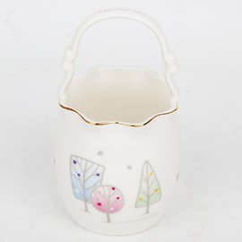 Golden Bell Ice Cream Wrinkle Bowl (Large) + Ceramic Teaspoon/Tea Fork 11P Set / 골든벨 아이스크림 주름수반(대)+도자기 티스푼/티포크 11P 세트