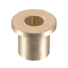 sourcing map Flange Sleeve Bearings 6mm Bore 10mm OD 12mm Length 14mm Flange Dia 2mm Flange Thickness Sintered Bronze Self-Lubricating Bushing 4pcs