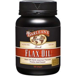 Barlean's Organic Oils Fresh Flax Oil Softgels, 100 Count Bottle