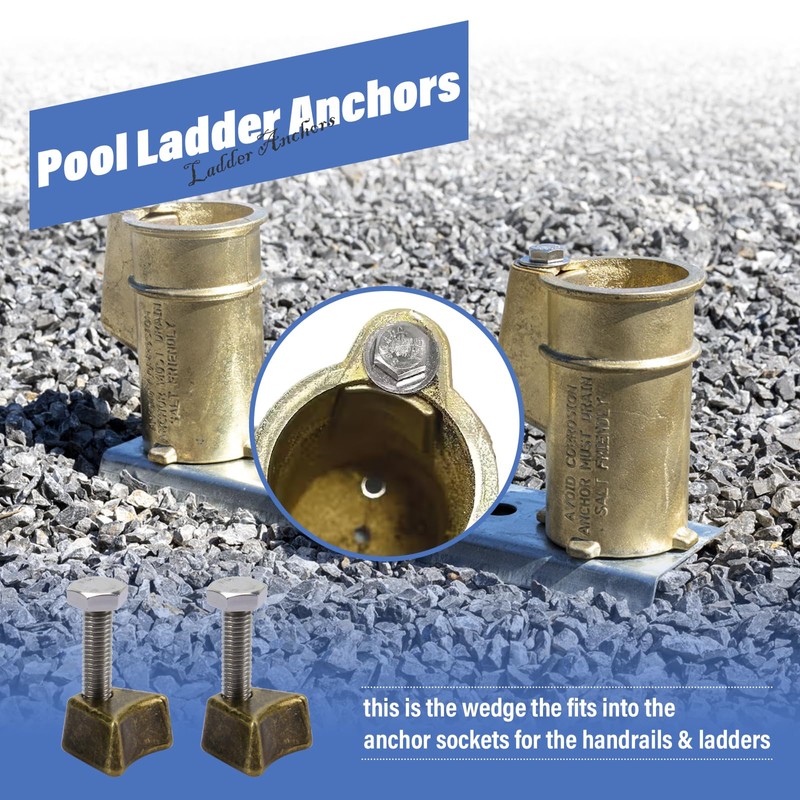 Pool Ladder Anchors Bronze Wedge Assembly, for PW-4C Perma 3",