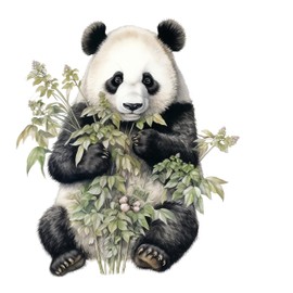 GRAZDesign Wall Tattoo Panda Bear Wall Sticker Children's Room & Living Room Wall Decoration African 66 x 57 cm