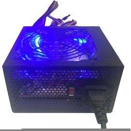 Shark Technology 750-Watt Blue LED 120mm Quiet Fan Black ATX 12V 2.0 24pin, 5X SATA, Dual 6+2 pin PCIe Plug Desktop PC Power Supply Unit for Intel Core i3/i5/i7 & AMD Ryzen 3/5/7/9 Gaming Systems