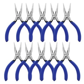 Mini Needle Nose Pliers 5"-10 Pack KAIHAOWIN Small Long Nose Pliers with Wire Cutters, Spring Loaded Thin Needle Nose Pliers, Precision Pliers Set for Crafts/Jewelry Making/Tiny Project