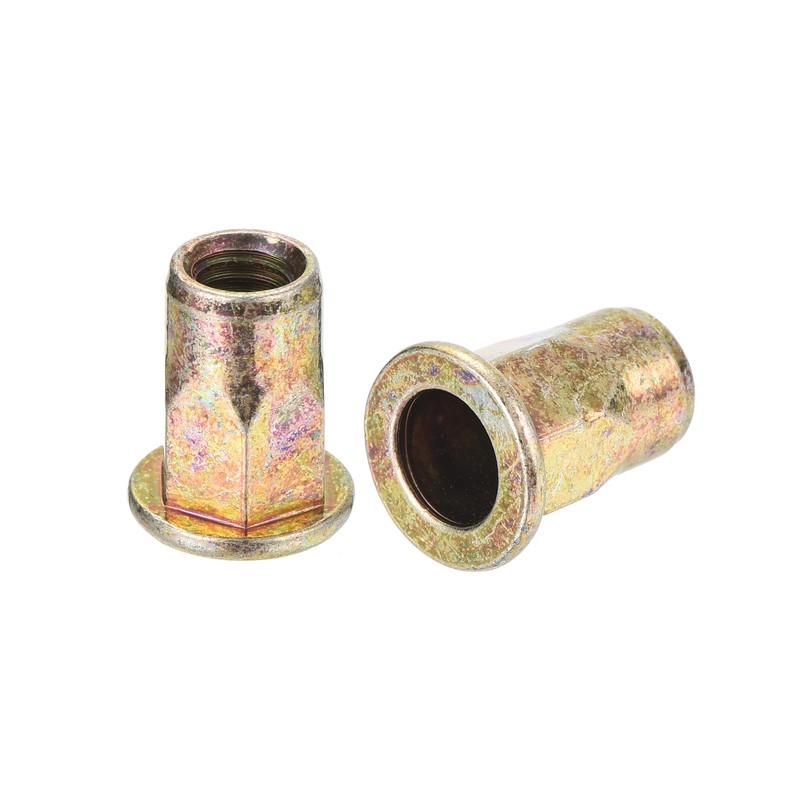 sourcing map 60Pcs Half Hex Body Flange Rivet Nuts, M6