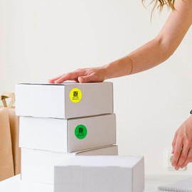 YIKIADA Assorted Color Printable Round Labels 1.5 Inch Self-Adhesive Vinyl Address Stickers Removable Blank Mailing Circle Decals for Shipping Inkjet Laser Printer 400 Labels