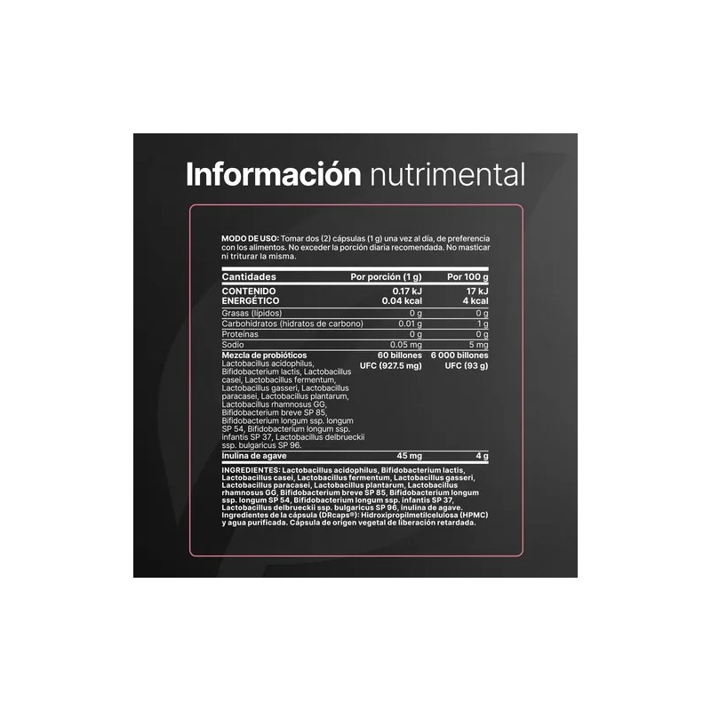 60 Billones De Probióticos Mujer 11 Cepas 60 Cápsulas B
