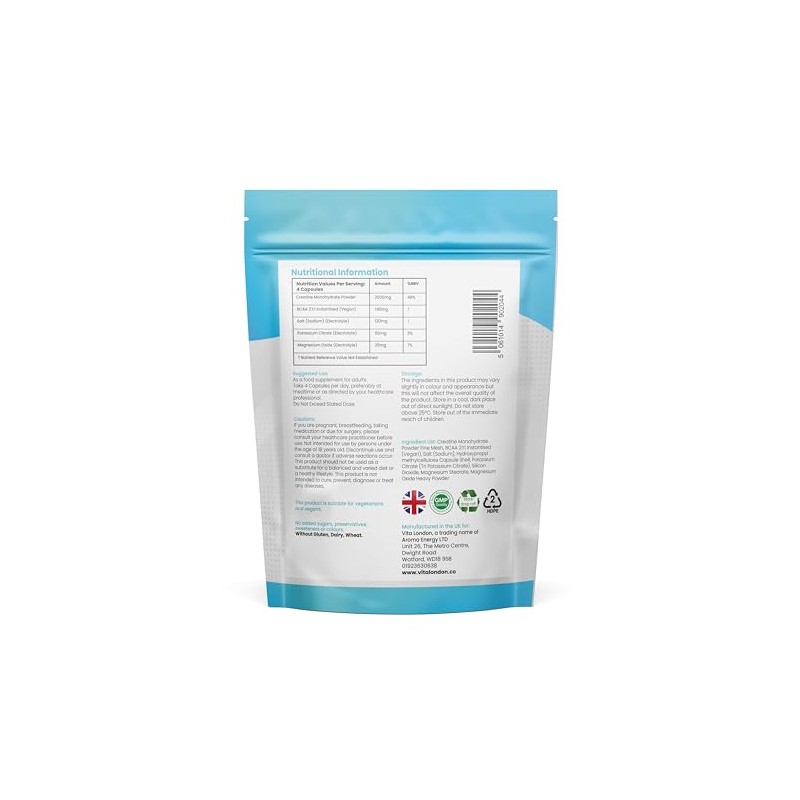 Creatine Monohydrate Complex + BCAA's & Electrolytes | 240 Vegan