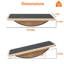 Non-Slip Wood Wobble Exercise Balance Board,up to 350 Ibs for Coordination Skills Obstacle Courses Sensory Toys for Kids and Adult,Professional Rocker Balance Board for Physical Therapy,Indoor or