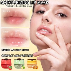 3 Pcs Bee Lip Balm Honey Pot with Stick,Moisturizing Lip Mask Overnight,Day and Night Tinted Sleeping Lip Balm,Hydrating Lip Scrubs Exfoliator & Moisturizer