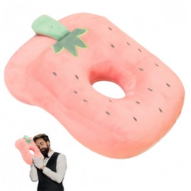 Ear Piercing Pillow, Strawberry Piercing Pillow for Side Sleepers, Attractive and Durable, Suitable for Power Naps in Classrooms Offices Libraries and on Airplanes