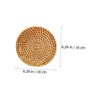 Gatuida 4Pcs Rattan Woven Heat Insulation Mats Handmade Coasters Bowl