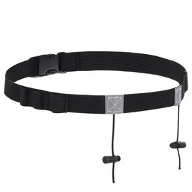 Triathlon Race Number Band, Running Belt with Number Holder, Ring Running Belt, Running Belt, Bum Bag, Belt Bag for Jogging, Marathon, Cycling, 91 cm (Black)