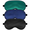 Silk Sleep Mask for Sleeping with Adjustable Strap, Satin Blackout