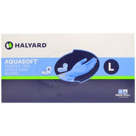 Halyard Health Aquasoft Nitrile Exam Glove - Powder Free - Large - Box of 300