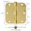 10-Pack 3.5-Inch x 3.5-Inch Interior Door Hinges with 5/8-Inch Radius,