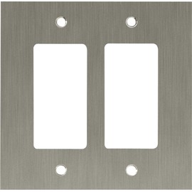 Franklin Brass 64927 Concave 2-Gang Double Decorator / Rocker / GFCI Device Wall Switch Plate Cover, Satin Nickel