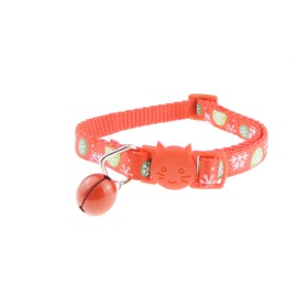 Festive Snowflake bauble Print Princess Boy Girl Cat Face Christmas Birthday Boy Girl Cat Adjustable Comfortable Kitty Kitten Quick Safety Release Nylon Special Xmas Bell Collar (Red)