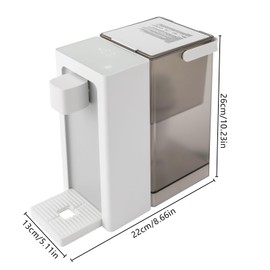 Instant Hot Water Filter Dispenser with 5 Temperature Adjustments and 3 Water Output Settings,101.45OZ Large Water Tank,Countertop Water Filter,Instant Heating in 3 Seconds,Smart Touch Screen,White