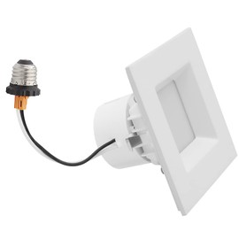 Maxxima 4 in. 5 CCT Retrofit Recessed Square LED Downlight, 800 Lumens, Color Selectable 2700K-5000K (2700K/3000K/3500K/4000K/5000K), Dimmable, 90 CRI