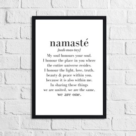 JasonCarlMorgan WinsterCreations Namaste Definition Inspirational Wall Decor Quote Print A5 Normal