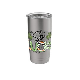 Festive Fun St. Patrick's Day Horseshoe Shamrock So Lucky Stainless Steel Insulated Tumbler
