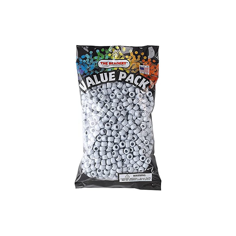 The Beadery 6 by 9mm Barrel Pony Bead, Grey, Small,