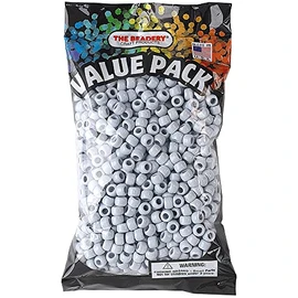 The Beadery 6 by 9mm Barrel Pony Bead, Grey, Small, 900-Pieces