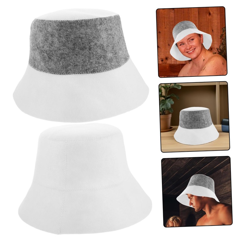 BIUDECO 2PCS Felt Sauna Hats for Men and Women Insulated