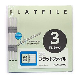 Kokuyo File Flat File S2 A4 Long Edge Bound 3 Books, Green S2 F-A4S-GX3