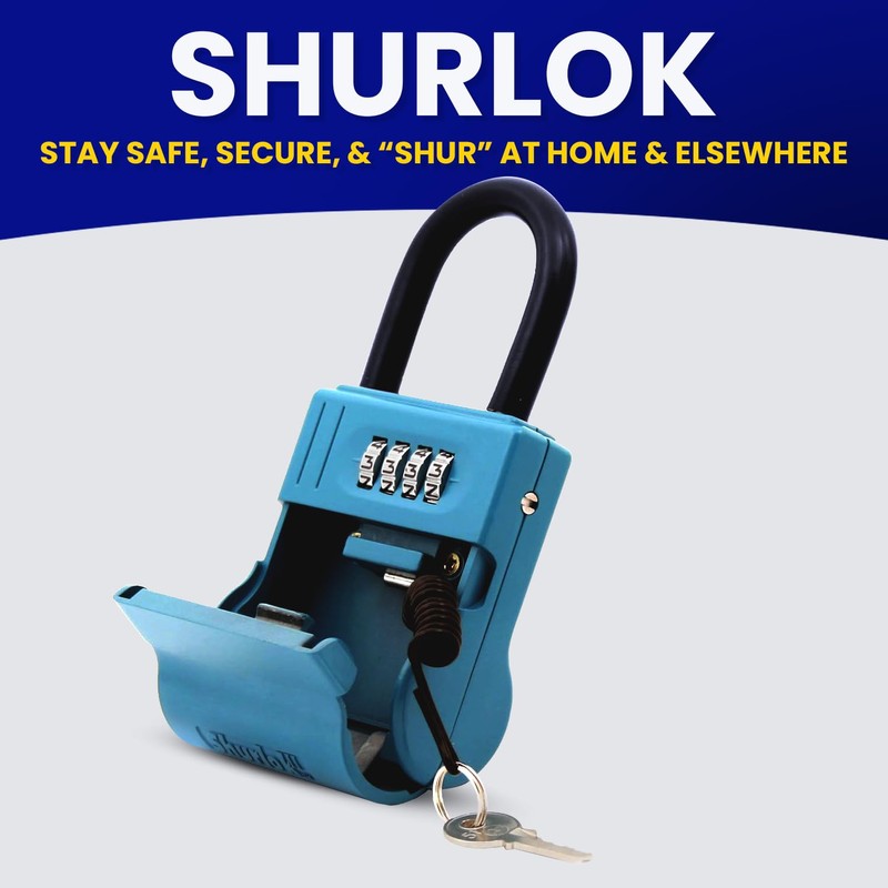 ShurLok SL-600W Numbered Key Storage Combination Lock Box, Blue