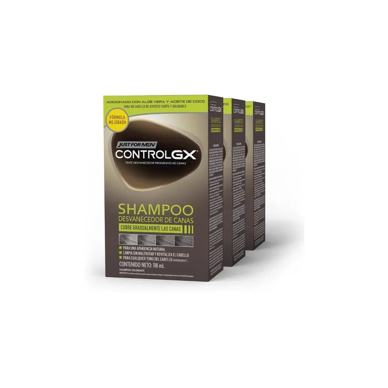 Shampoo Just for Men Control Gx, Desvanecedor Progresivo De Canas,