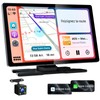 TECXERLLON 9.0" Wireless CarPlay Screen for Car, Android Auto Screen