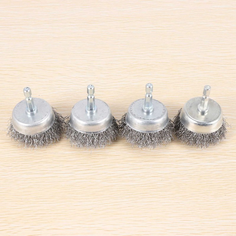 Aqevn 4pcs Wire Cup Brush Set, Wire Brush for Drilling