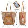 hatisan Beach Bag Mesh Tote Bag,Upgrade Beach Tote with Phone