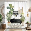 Kalmico Funny Raccoon Animal Shower Curtain 60Wx72L Inch Hilarious Gray
