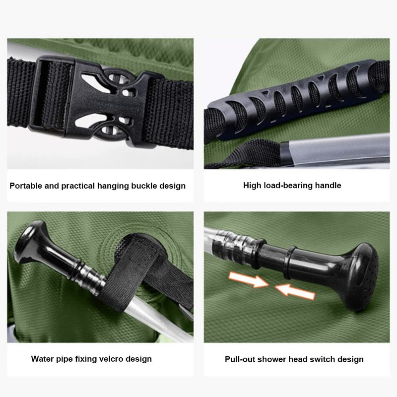 Portable Camping Solar Shower Bag, Foldable Outdoor Solar Heating Bag