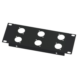 AllMetalParts 2U Half-Rack 6 XLR Hole Panel [PC]