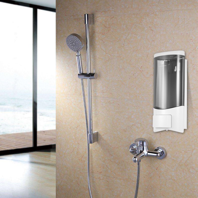 CHUANGDIAN Wall-mounted Single Bottle Manual Soap Dispenser Shampoo Box Rest