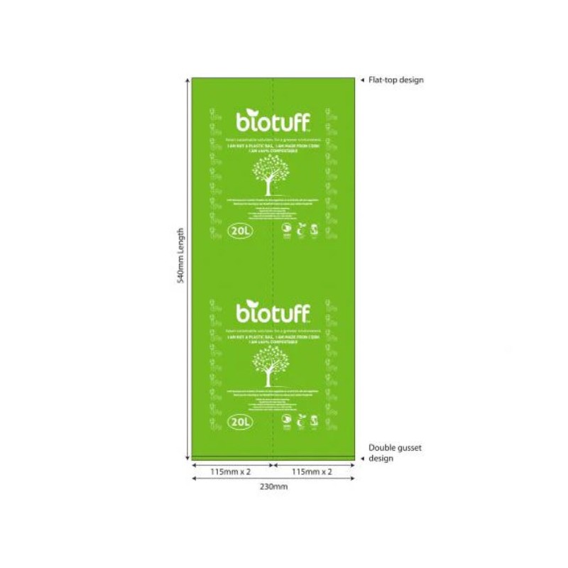 BIOTUFF General Use Bin Liners Medium 20L 25pk