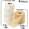 Mighty-X White Athletic Tape + PreWrap - 4 Pack -