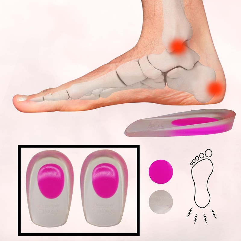 Govari, Talonera de Gel para Espolón, Punto Rosa, Talla Chica