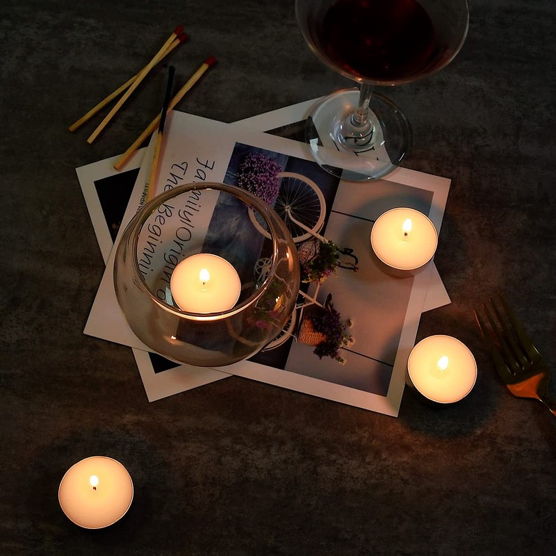 DEYBBY Natural Soy Wax Tealight Candles Bulk,100 Pack UnScented Tea
