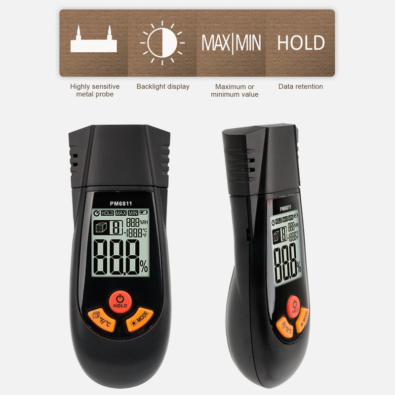 Wood Moisture Meter Woodworking Digital Water Leak Detector Damp Tester