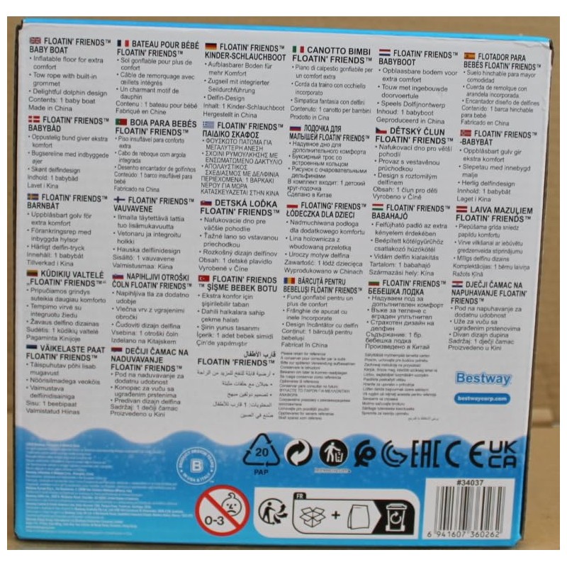 Bestway Kiddie Raft Inflatable Dinghy for Children, 102 x 69