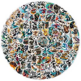 100PCS Cute Animal Stickers for Water Bottle Cartoon Animal Panda Stickers Aesthetic Vinyl Stickers for Kids Waterproof Animal Stickers Bulk Pack Girls Boys Gifts Decals Computer Luggage