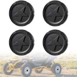 POKIAUTO Center Hub Caps for Can-Am Maverick R MAX X RS 2024 2025, UTV Durable PP Black Wheel Caps Dust Tire Rim Hub Covers for Maverick R Accessories, 4PCS
