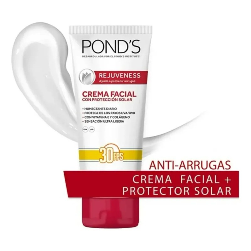 Pond's Rejuveness Crema Facial Antiarrugas FPS 30 con Protección Solar,