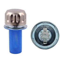 Hydraulic Oil and Fuel Filler Breather Vent Metal Cap for Reservoir Tank (with Strainer, Bayonet Lock, Chrome Plated, Tearproof Gasket)